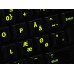 Glowing fluorescent Danish keyboard stickers