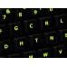 Glowing fluorescent Dvorak keyboard stickers