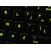 Glowing fluorescent Dvorak keyboard stickers