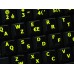 Glowing fluorescent French Belgian  English US keyboard stickers