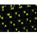 Glowing fluorescent French QWERTY - English US keyboard stickers