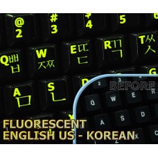 Glowing fluorescent Korean English US keyboard stickers