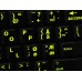 Glowing fluorescent Norwegian English US keyboard stickers