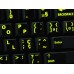 Glowing fluorescent Portuguese (Br) English US keyboard stickers