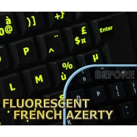 Glowing fluorescent French AZERTY keyboard stickers