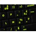 Glowing fluorescent French AZERTY keyboard stickers