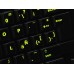 Glowing fluorescent Spanish LA keyboard stickers