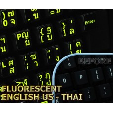 Glowing fluorescent Thai English US keyboard stickers