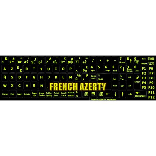 French AZERTY glowing keyboard stickers