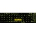 Glowing fluorescent German keyboard stickers