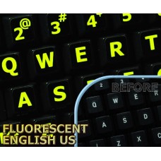 Glowing fluorescent English US Large Letters keyboard stickers