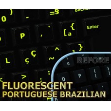 Glowing fluorescent Portuguese Brazilian keyboard stickers
