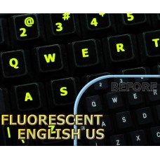 Glowing fluorescent English US keyboard stickers